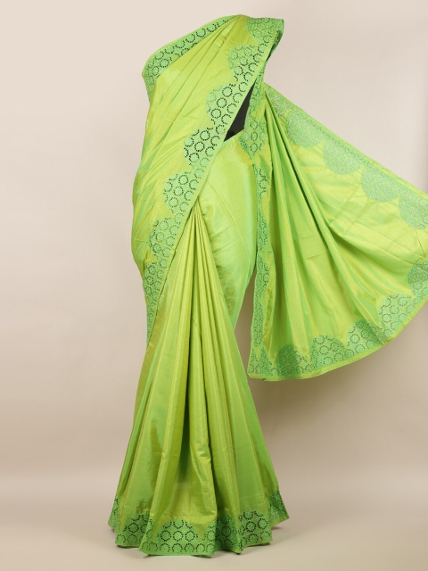 

Pothys Green Solid Art Silk Saree