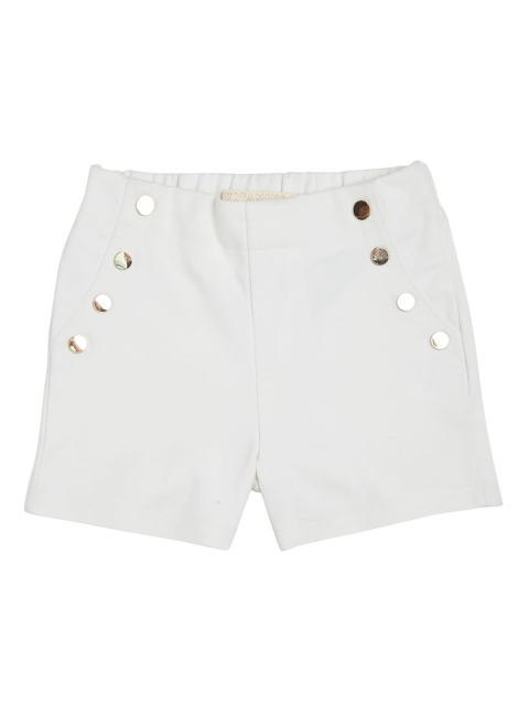 

VITAMINS Girls White Solid Slim Fit Regular Shorts