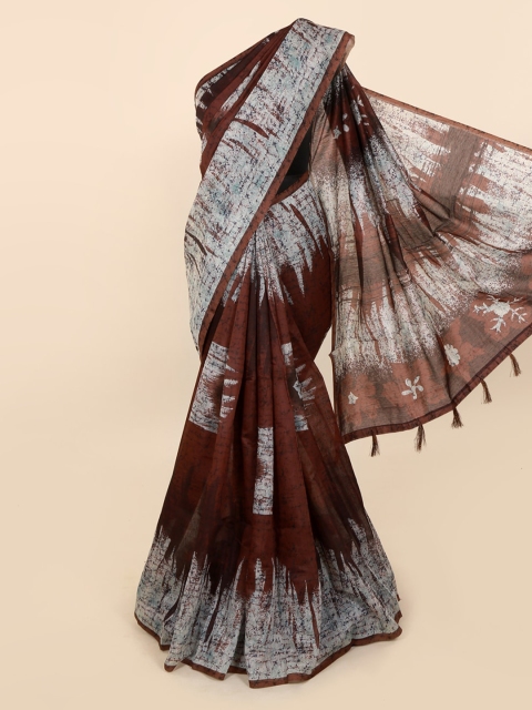 

Pothys Brown Printed Cotton Blend Saree