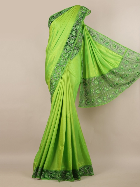 

Pothys Green Solid Art Silk Saree