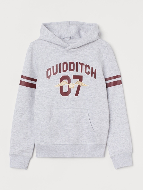 

H&M Girls Grey Printed hoodie