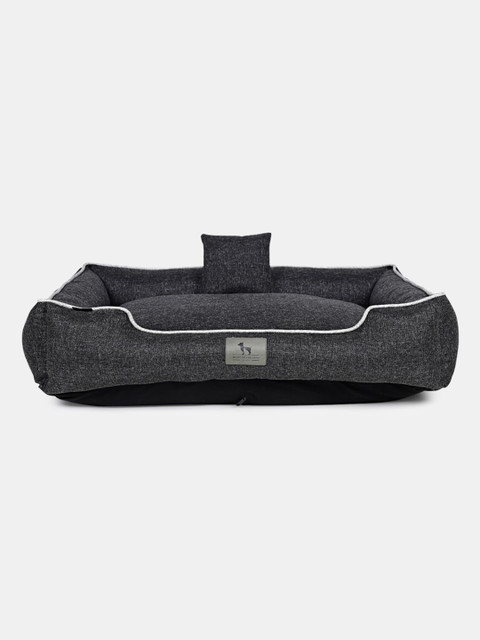 

Heads Up For Tails Black Solid Lounger Dog Bed