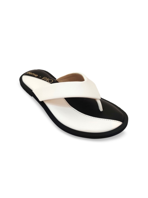 

PAIO Women White Solid Open Toe Flats