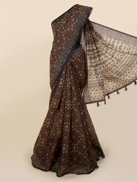 

Pothys Brown Printed Cotton Blend Saree
