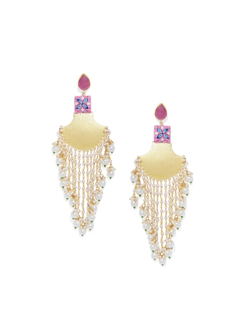 

AccessHer Gold-Plated & Pink Contemporary Chandbalis