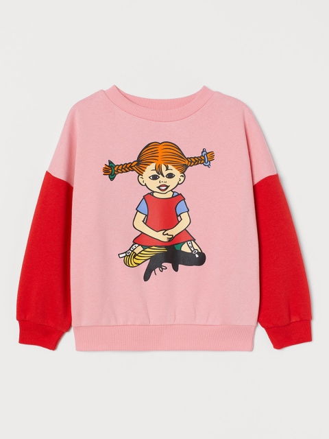 

H&M Girls Pink Printed Sweatshirt
