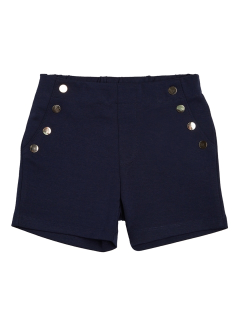

VITAMINS Girls Navy Blue Self Design Regular Fit Regular Shorts