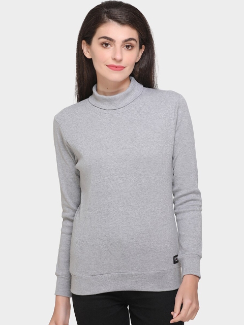 

GRIFFEL Women Grey Solid Sweatshirt