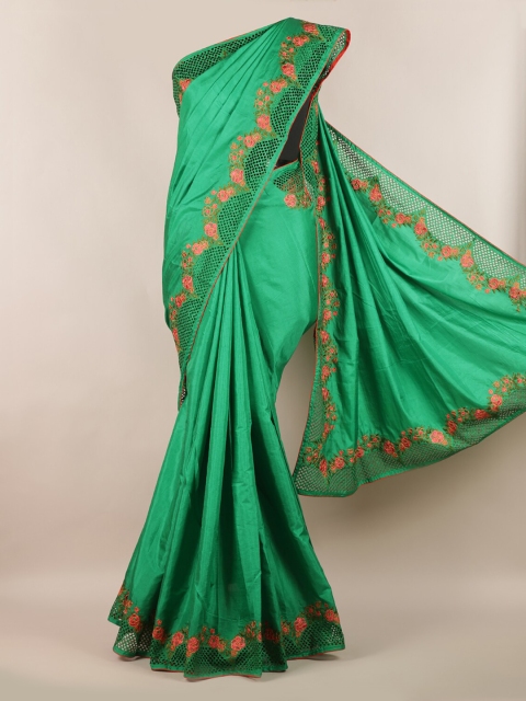 

Pothys Green Solid Art Silk Saree