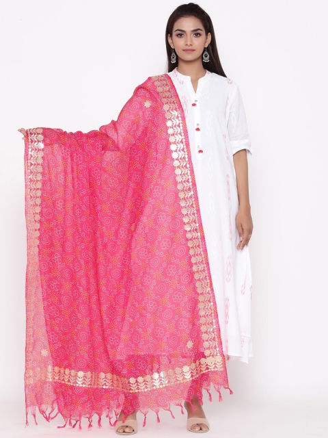 

SOUNDARYA Pink Printed Dupatta