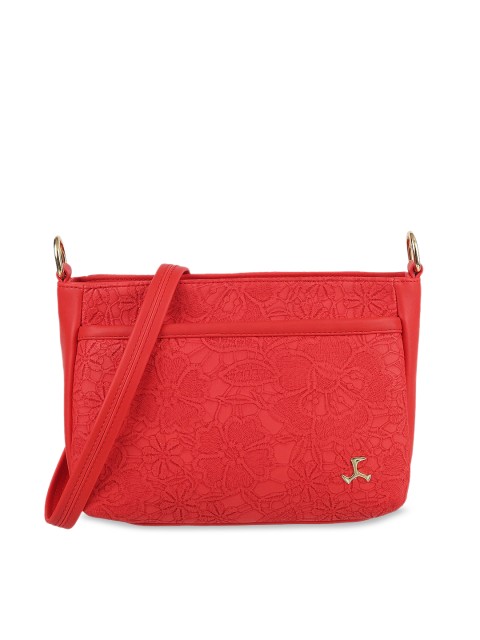 

Mochi Red Textured Sling Bag