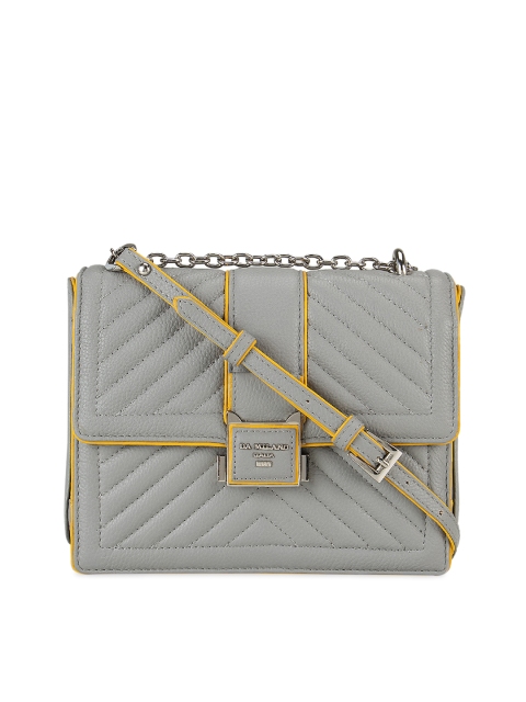 

Da Milano Grey Textured Leather Sling Bag