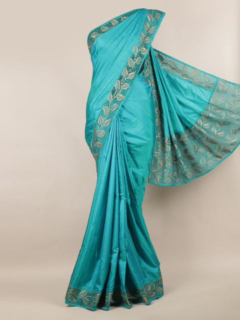

Pothys Blue Solid Art Silk Saree