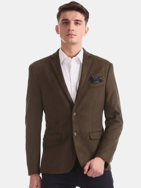 

Arrow Men Brown Solid Slim-Fit Single-Breasted Casual Blazer