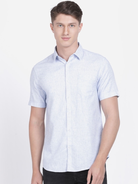 

Crocodile Men Blue Regular Fit Printed Casual Shirt
