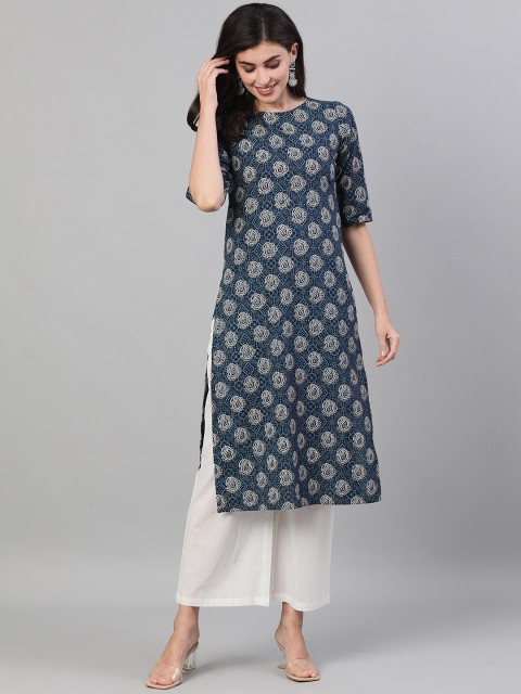 

Nayo Blue Bandhani Printed Kurta
