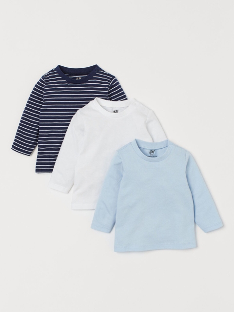 

H&M Kids Blue & White Pack of 3 Cotton Tops