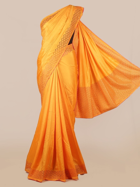 

Pothys Yellow Solid Art Silk Saree