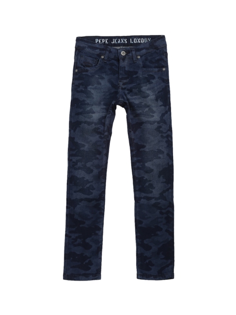 

Pepe Jeans Boys Navy Blue Camouflage Print Jeans