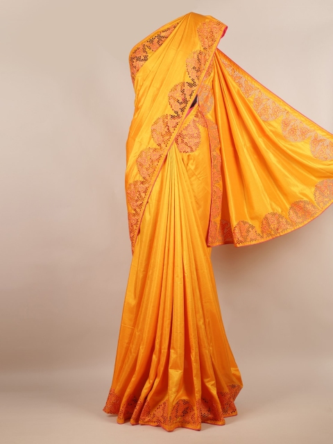 

Pothys Yellow & Pink Art Silk Solid Saree