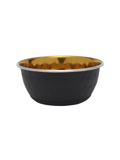 

Heads Up For Tails Black HUFT Dot Embossed Dog Stainless Steel Bowl