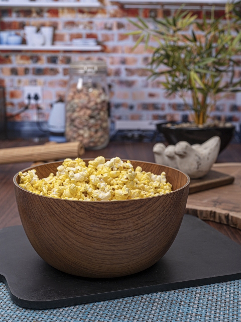 

GOODHOMES Brown Wooden Round Bowl