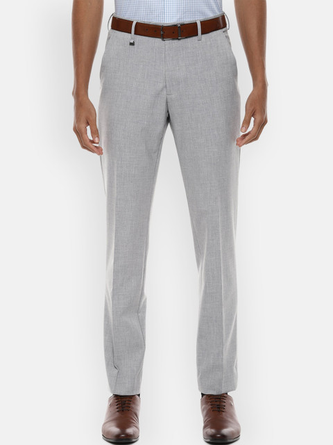 

Van Heusen Men Grey Slim Fit Solid Formal Trousers