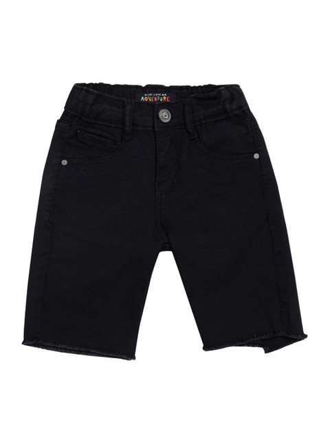 

VITAMINS Girls Black Solid Slim Fit Denim Shorts