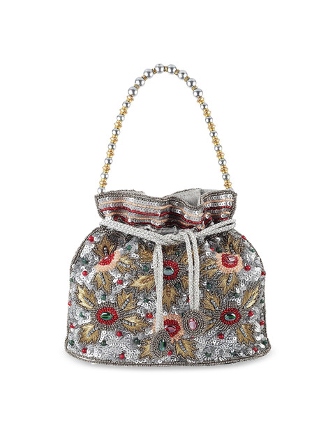 

Mochi Grey Embellished Shoulder Bag