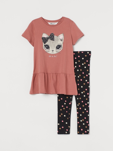 

H&M Girls Multicolored 2-piece cotton set, Multi