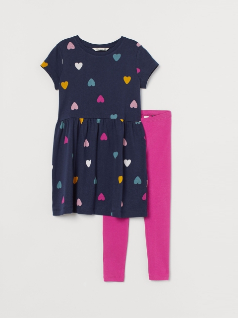 

H&M Girls Blue & Pink 2-Piece Sustainable Jersey Set