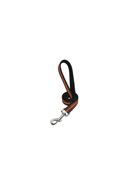 

PETS EMPIRE Black & Orange Self Design Reflective Nylon Dog Training Leash