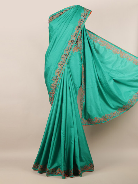 

Pothys Green & Pink Art Silk Embroidered Saree