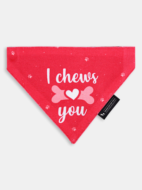 

Heads Up For Tails Red & Black Printed Reversible Dog Bandana