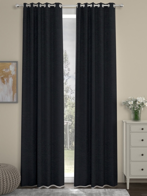 

ROSARA HOME Charcoal Set of 2 Door Curtains