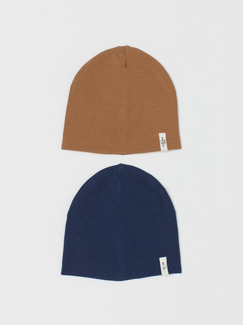 

H&M Kids 2-Pack Ribbed Hats, Blue