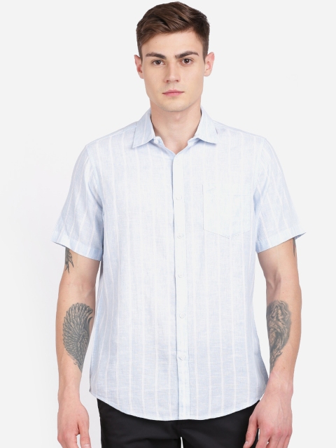

Crocodile Men Blue Regular Fit Striped Casual Shirt