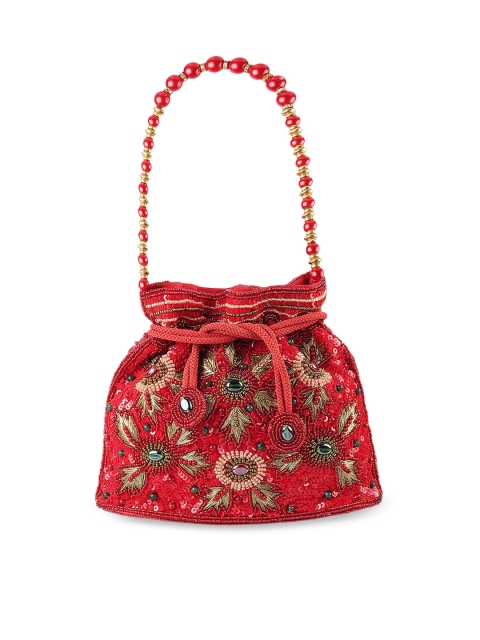 

Mochi Red Embellished Potli Bag