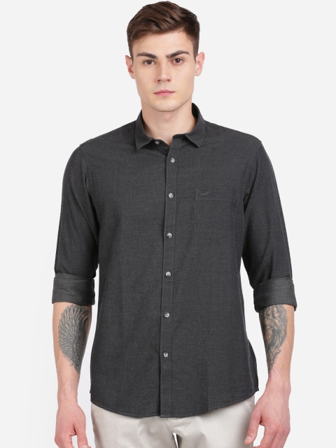 

Crocodile Men Black Solid Casual Shirt