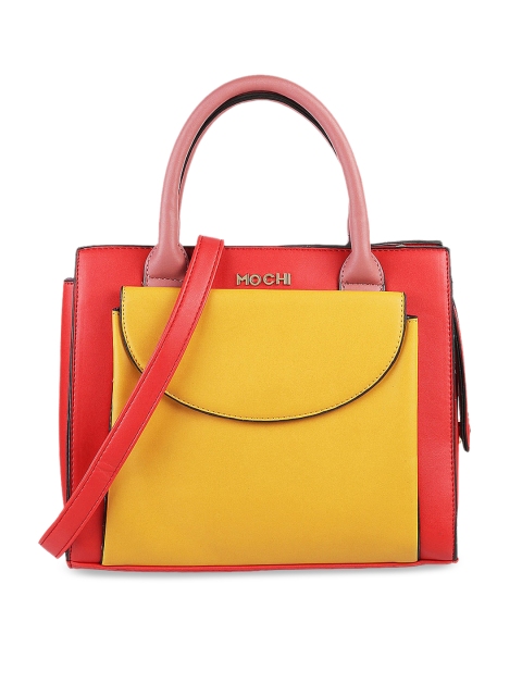 

Mochi Red Colourblocked Handheld Bag
