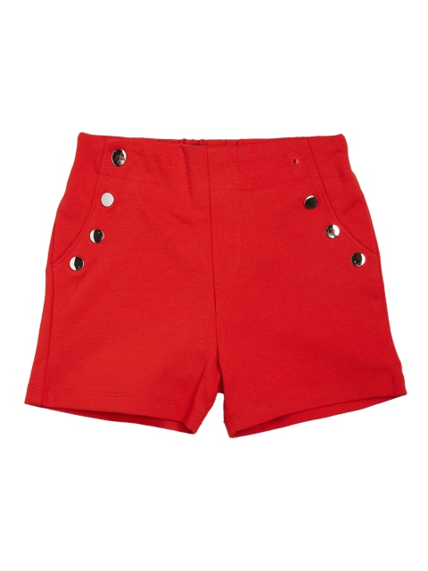 

VITAMINS Girls Red Solid Regular Fit Regular Shorts