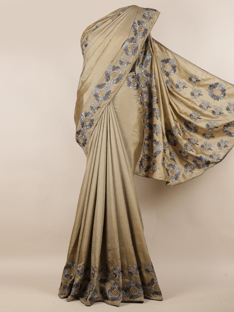 

Pothys Beige Solid Art Silk Saree