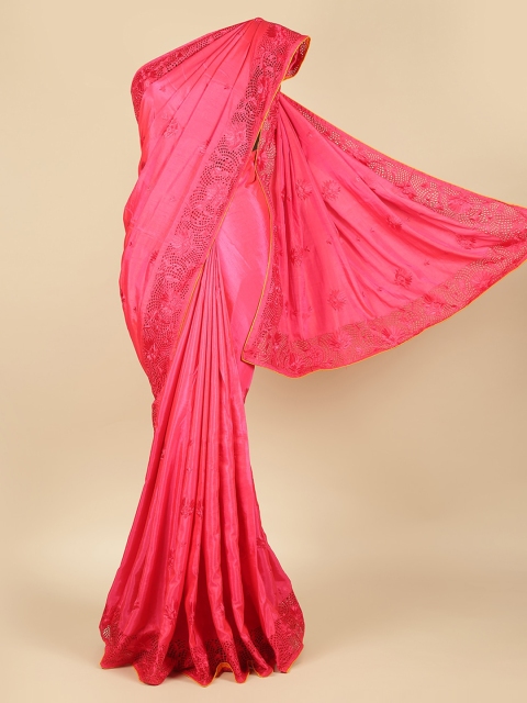 

Pothys Pink Embroidered Art Silk Saree