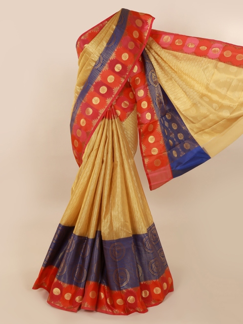

Pothys Gold-Toned & Black Tissue Woven Design Saree