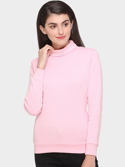 

GRIFFEL Women Pink Solid Sweatshirt