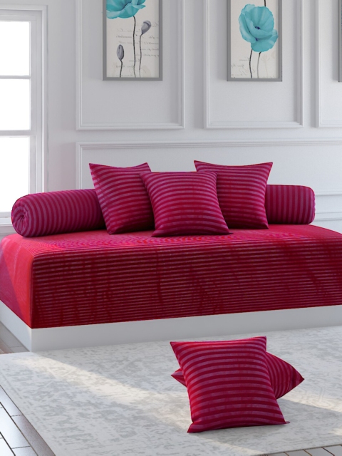 Bromwick Set Of 8 Pink Striped Diwan Set