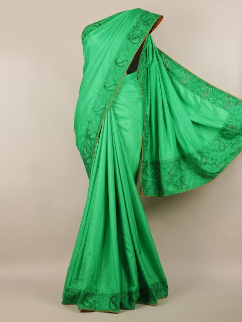 

Pothys Green Solid Art Silk Saree