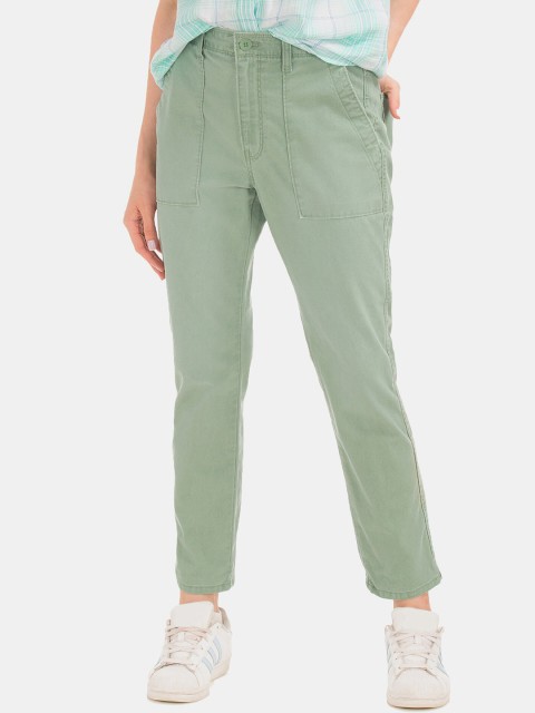

GAP Women Green Loose Fit Solid Chinos