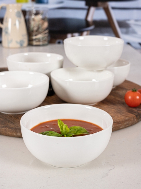 

GOODHOMES 6 Pieces White Porcelain Soup Bowls