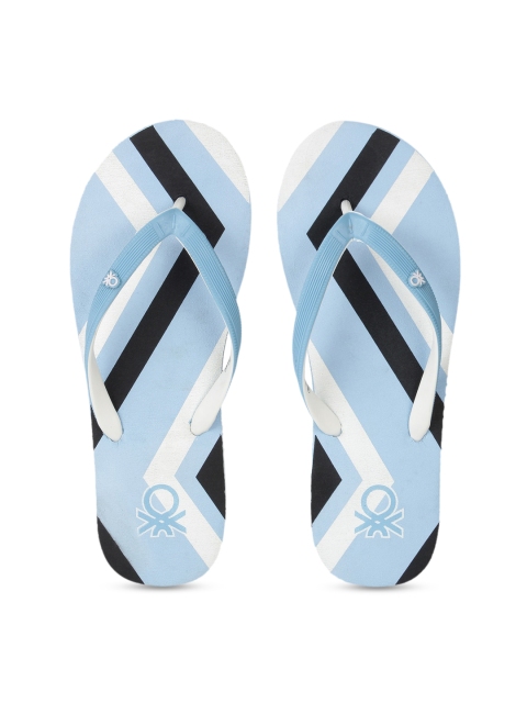 

United Colors of Benetton Women Blue & Black Colourblocked Thong Flip-Flops